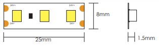 STRIP LED 9,6W/MT 12V 960LM/MT CRI90 - immagine 2