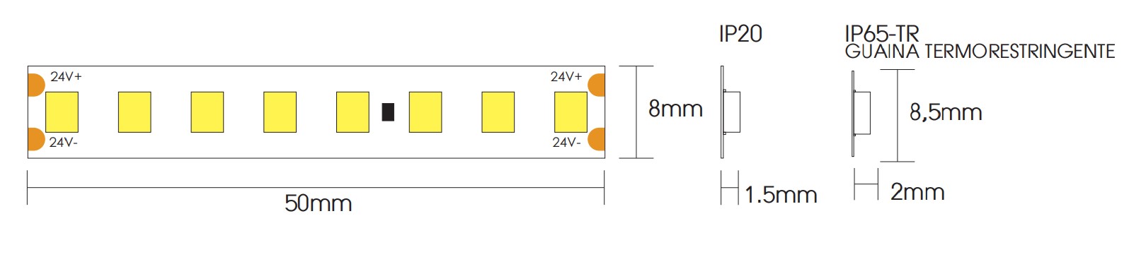 STRIP LED 12W/MT 24V 1800LM/MT - immagine 2