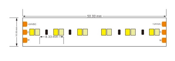 STRIP LED CCT 18W/MT 1800LM/MT - immagine 2