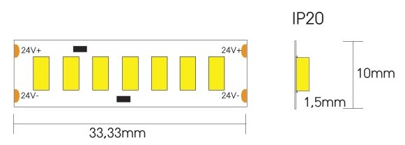 STRIP LED 19,2W/MT 24V 2500LM/MT - immagine 2