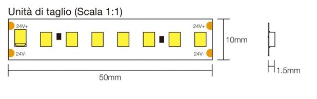 STRIP LED 19,2W/MT 24V 3300LM/MT CRI95 - immagine 2