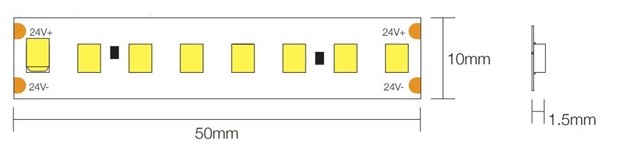 STRIP LED 19,2W/MT 24V 3650LM/MT - immagine 2