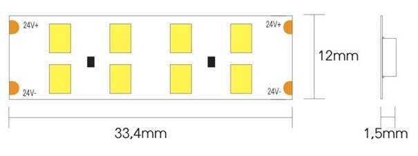 STRIP LED 32W/MT 24V 5800LM/MT - immagine 2