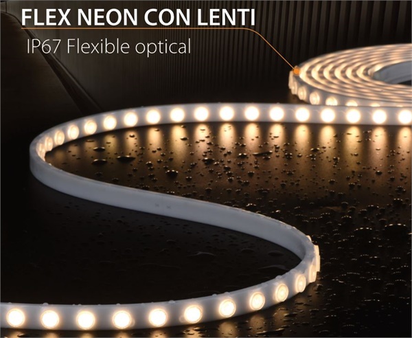 FLEX NEON CON LENTI WALLWASHER 25° X 45° 18W/MT 1780LM/MT - immagine 2