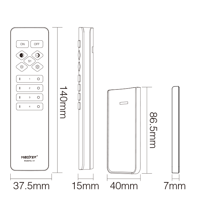 TELECOMANDO MAGNETICO NERO RF MONOCOLORE E CCT VARIABILE MI-LIGHT - immagine 3