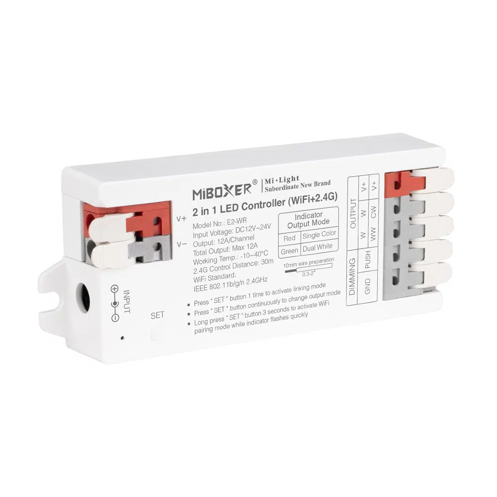 RICEVITORE DIMMER NANO 2in1 INNESTO RAPIDO MONOCOLORE + CCT + WIFI + RF + COMPATIBILE CON APP