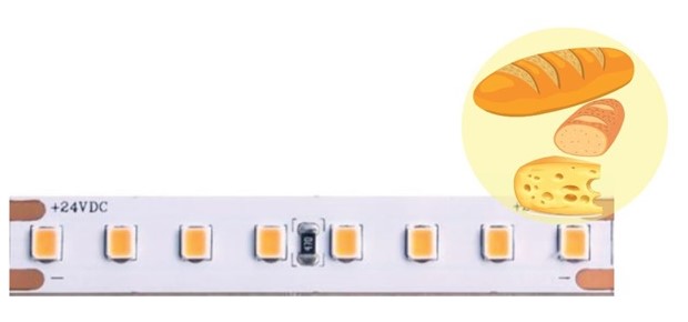 STRIP LED 14,4W/MT 1000LM/MT 2500K PANE E FORMAGGI