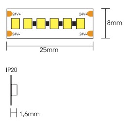 STRIP LED 14,4W/MT 1700LM/MT 240LED/MT - immagine 2