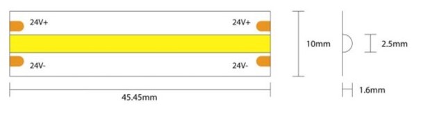 STRIP LED COB AMBRA 15W/MT 1600LM/MT - immagine 2