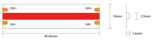 STRIP LED COB ROSSO 15W/MT 1600LM/MT - immagine 2
