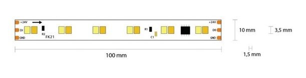 STRIP LED DIGITALE CCT 18W/MT 1440LM/MT - immagine 2
