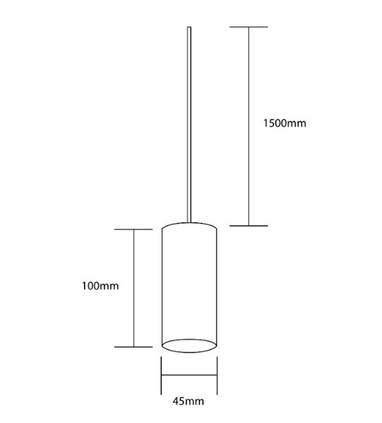 LAMPADA CILINDRO 48V 7W A SOSPENSIONE SERIE P - immagine 2