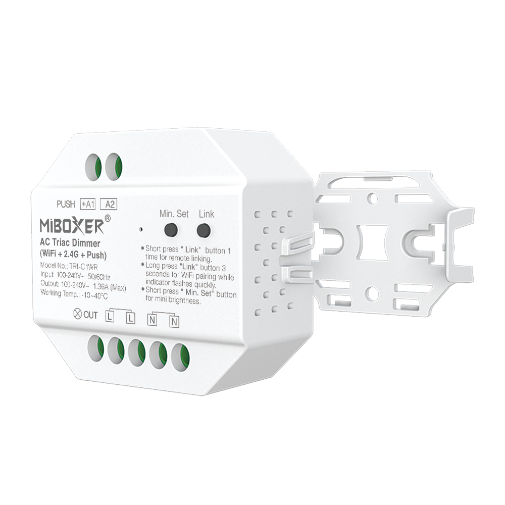 INTERRUTTORE DIMMER SWITCH SMART TRIAC A TAGLIO DI FASE 100-240V PUSH + APP + RF MI-LIGHT - immagine 2